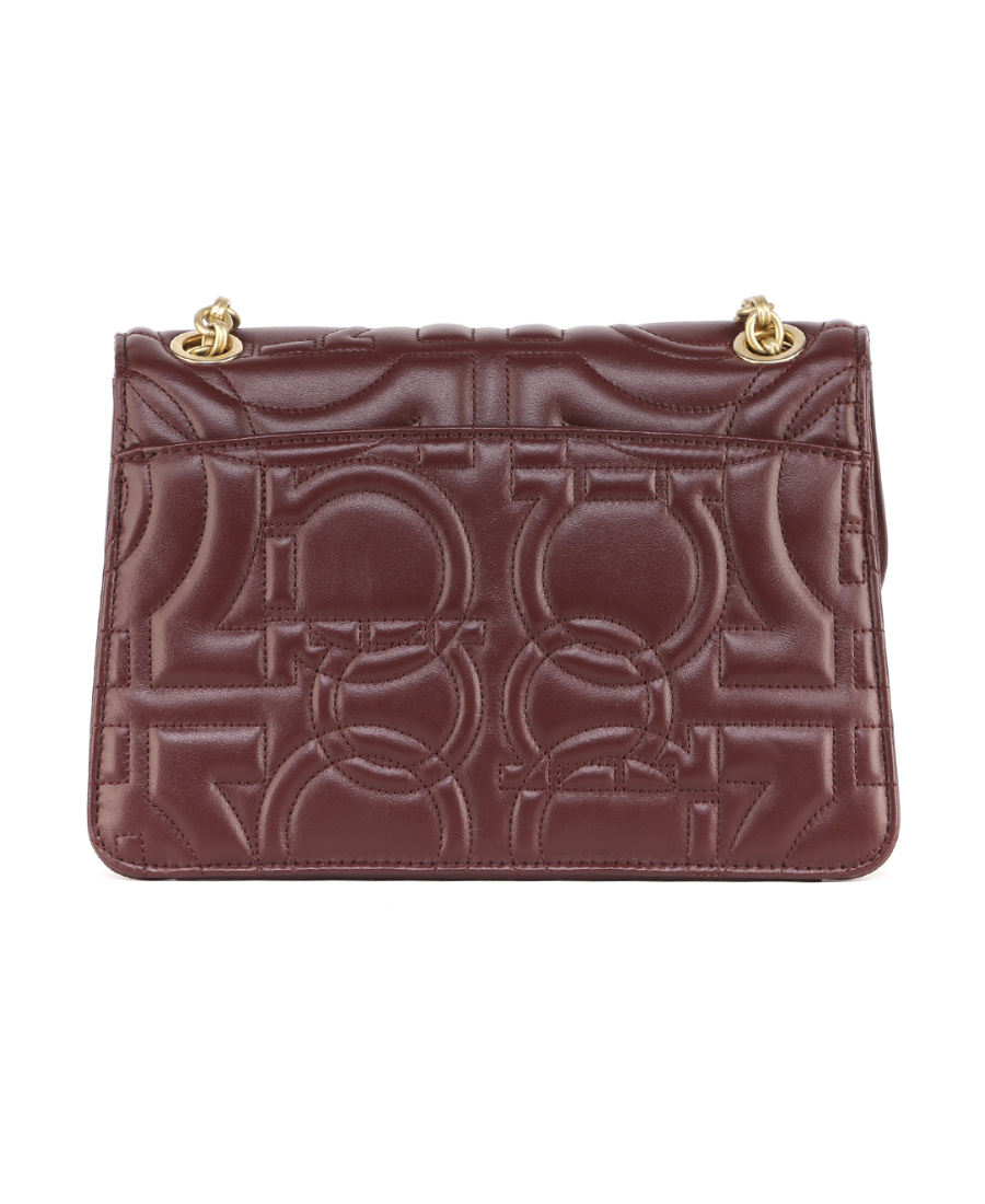 Ferragamo Large Gancini Logo Embossed Shoulder Bag In Red