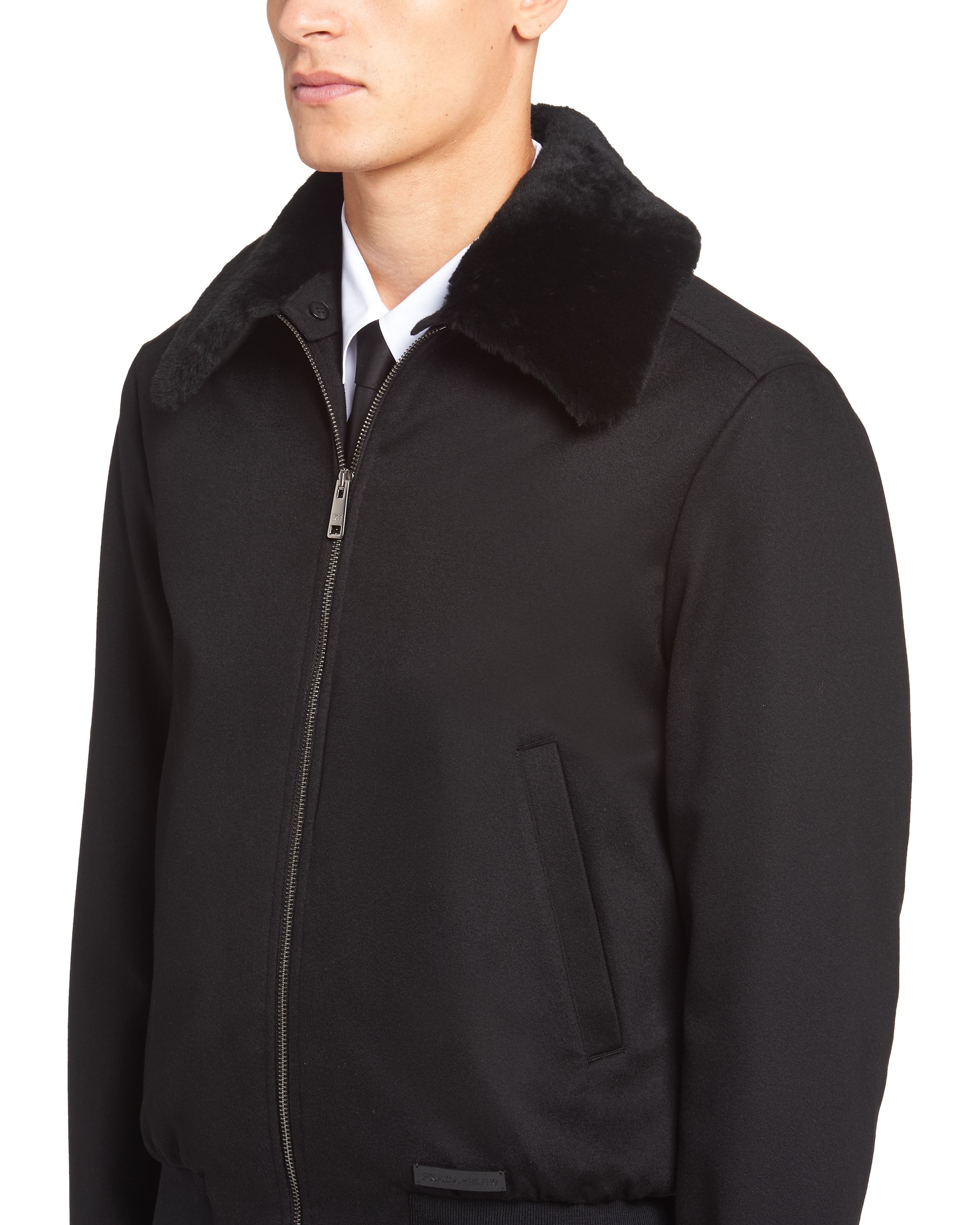 Prada Zipper Casual Jacket In Black