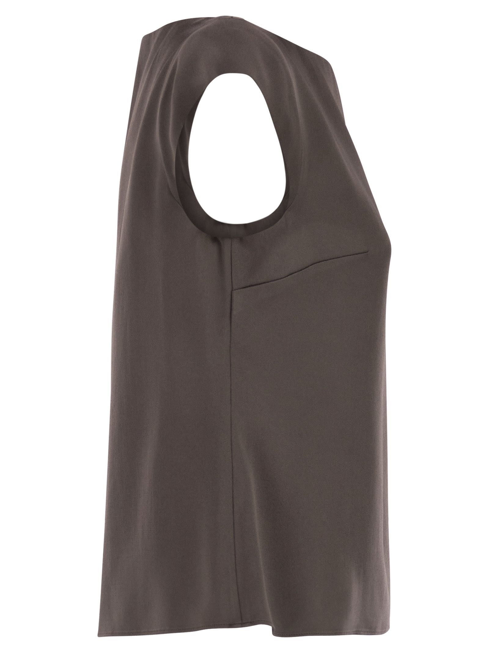 Herno Resort Blouse In Satin Envers In Black