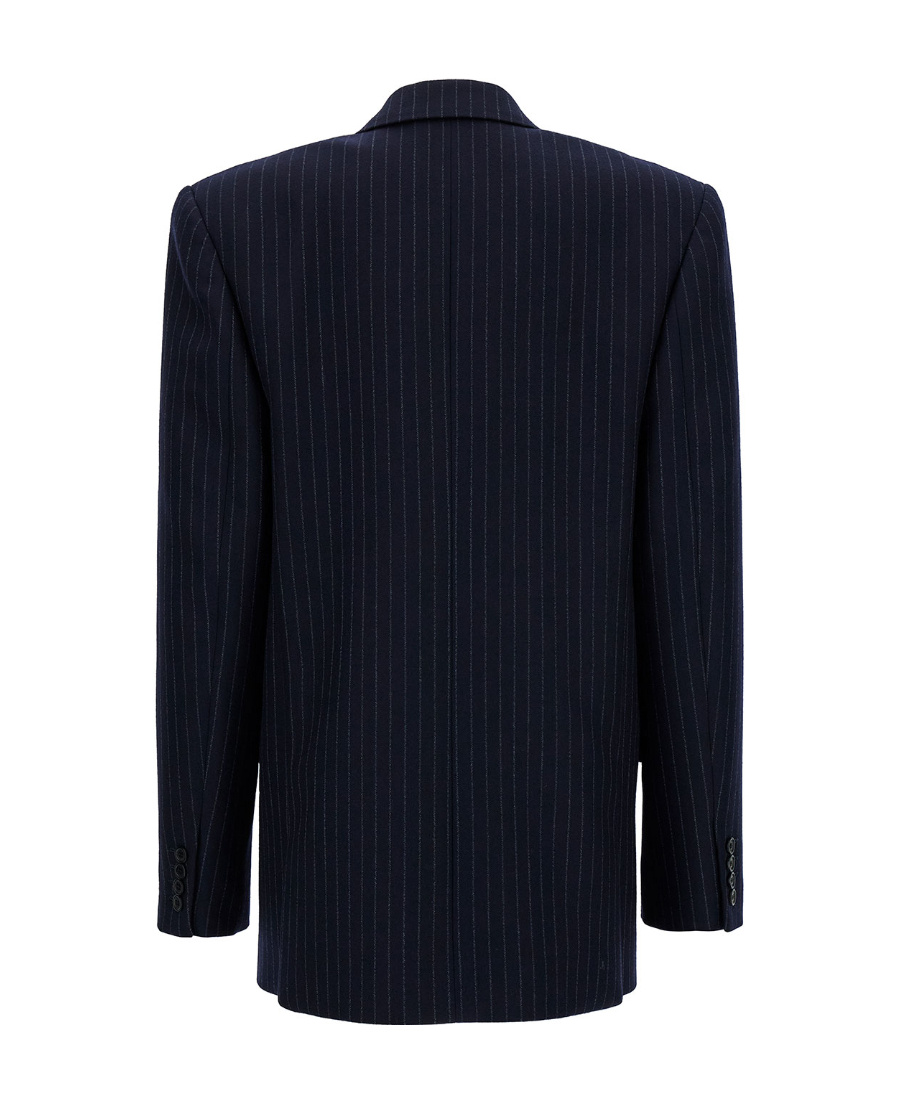 Saint Laurent Cassandre Double-breasted Jacket In Blue