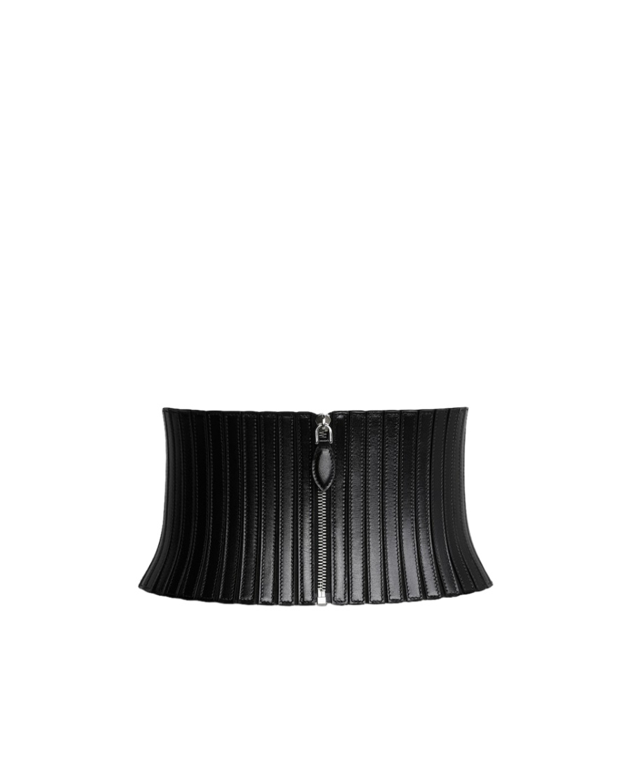 Alaïa Elasticated Leather Corset Belt In Black