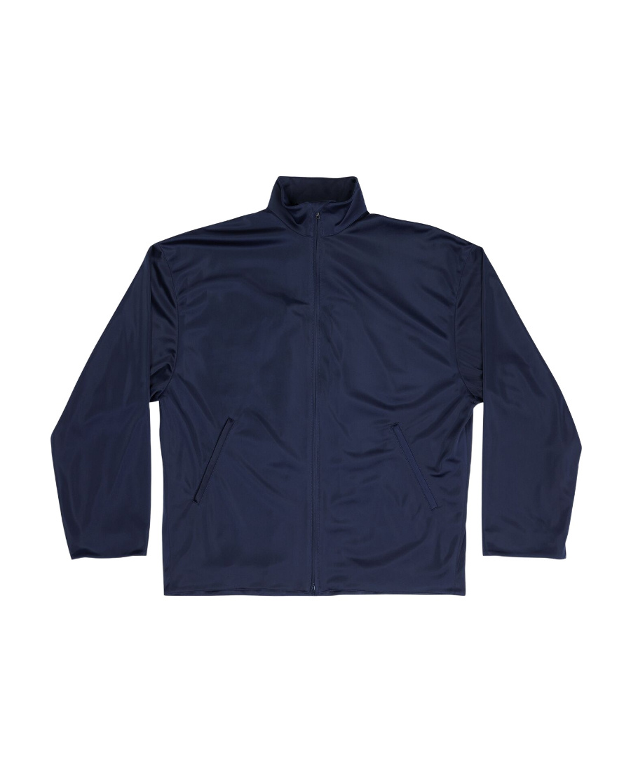 Balenciaga Roll-neck Zip Jacket In Blue
