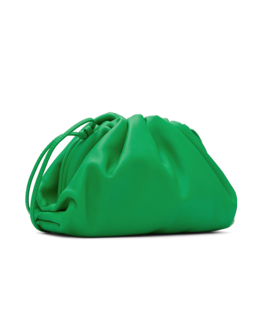 Bottega Veneta Pouch Gathered-detail Leather Mini Bag In Green