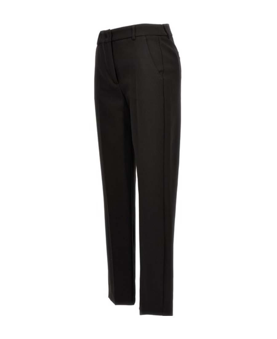 Weekend Max Mara Plain Plain Straight Casual Pants In Black
