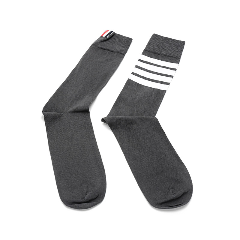 Shop Thom Browne 4-bar Mid-calf Socks In Black