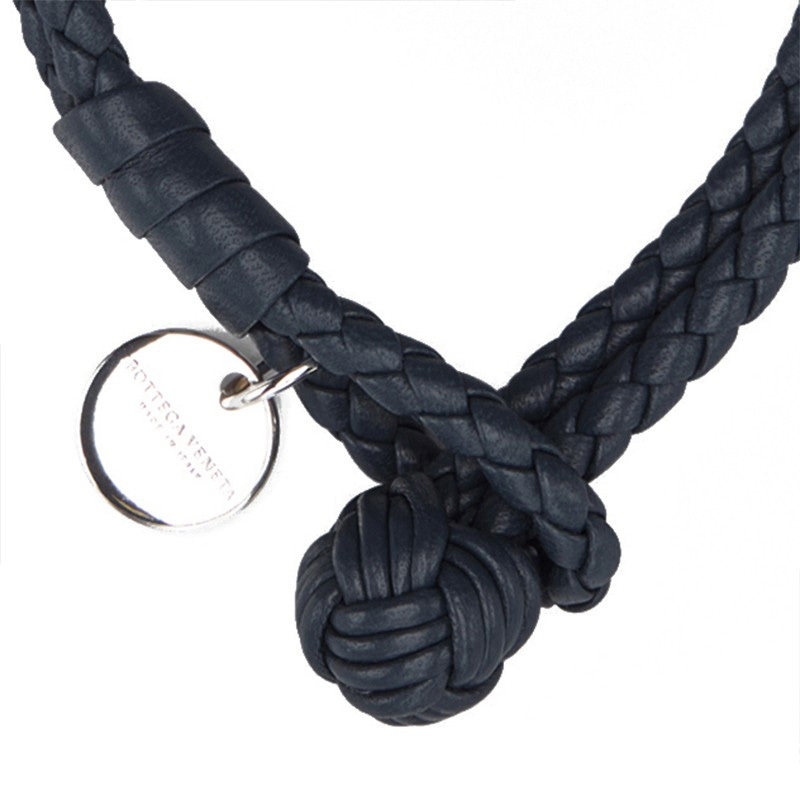Shop Bottega Veneta Weave A Key Chain In Black