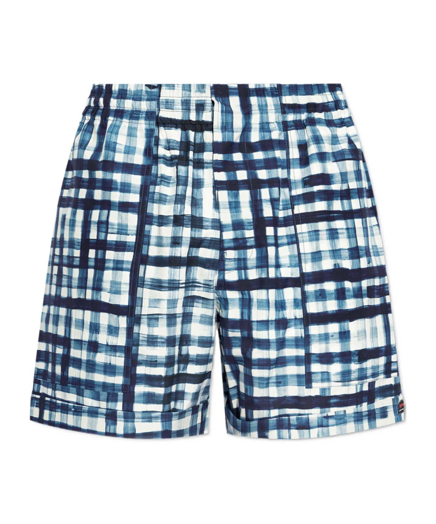 Bottega Veneta Gingham Cotton Bermuda Shorts In Blue
