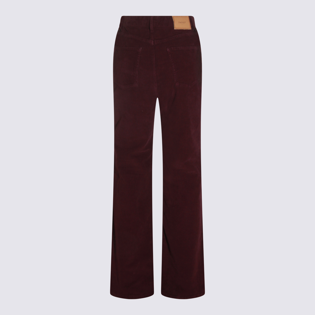 Twinset Relaxed Fit Corduroy Trousers Pockets In Gold