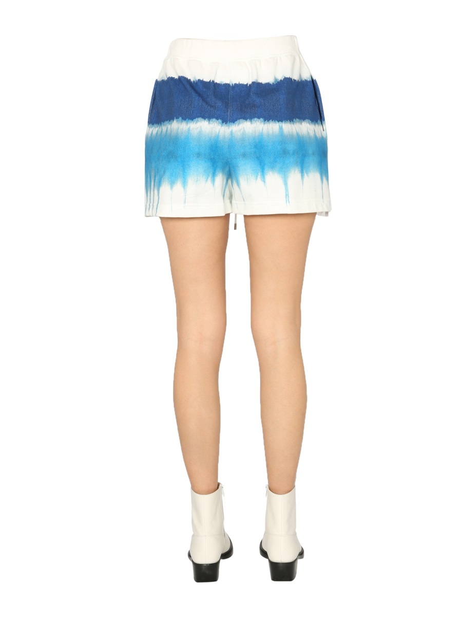 Alberta Ferretti Tie-dye Track Shorts In Nude