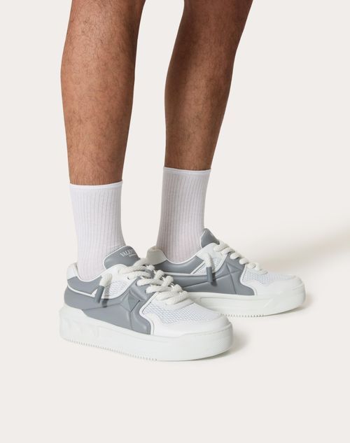 Valentino Garavani One Stud Xl Low-top Sneaker In Perforated Nappa In White
