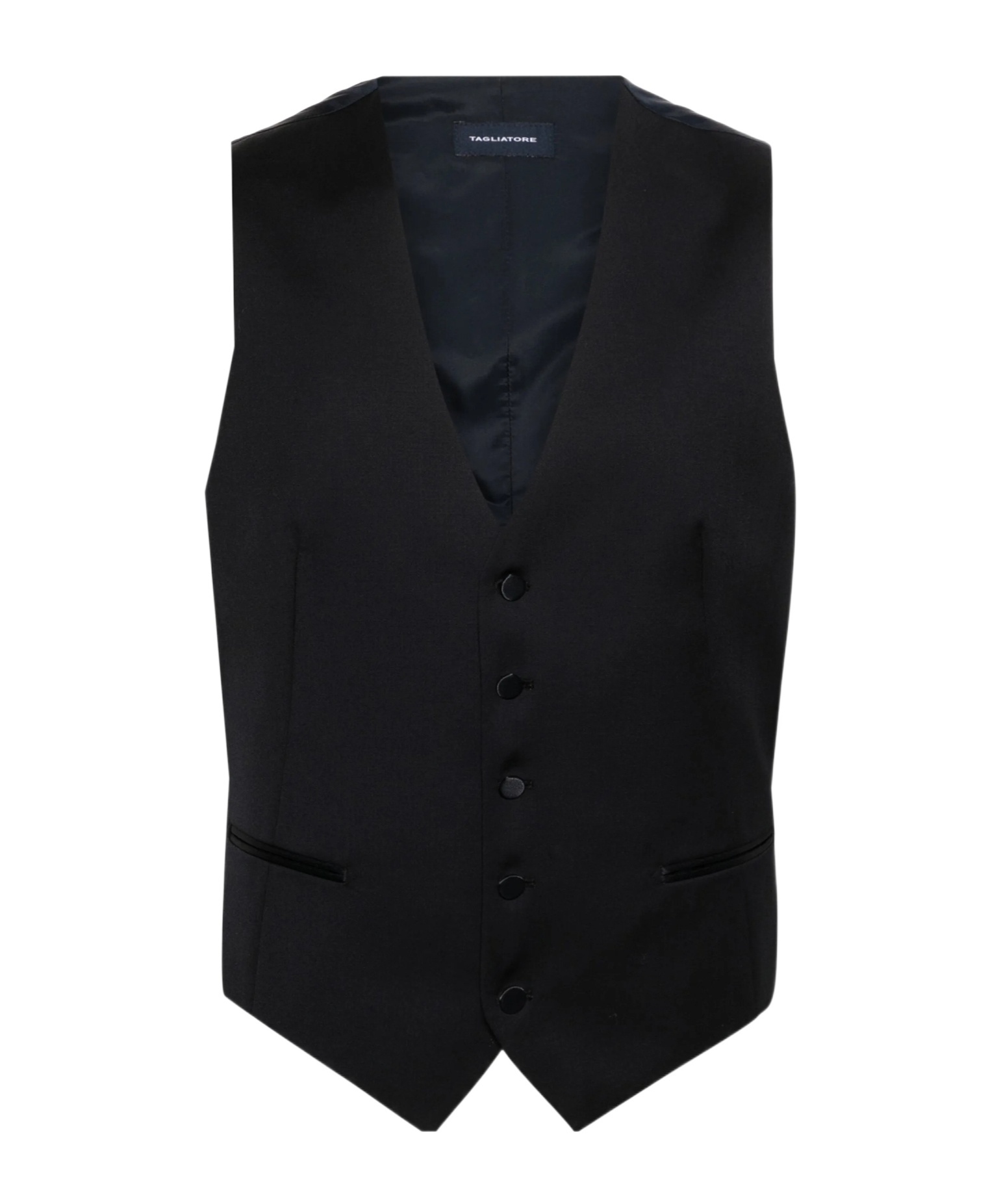 Tagliatore Panelled Virgin Wool Waistcoat In Black