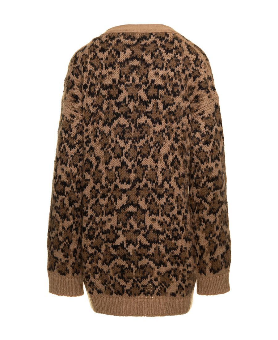 Shop Red Valentino V-neck Long-sleeved Cardigan In Brown