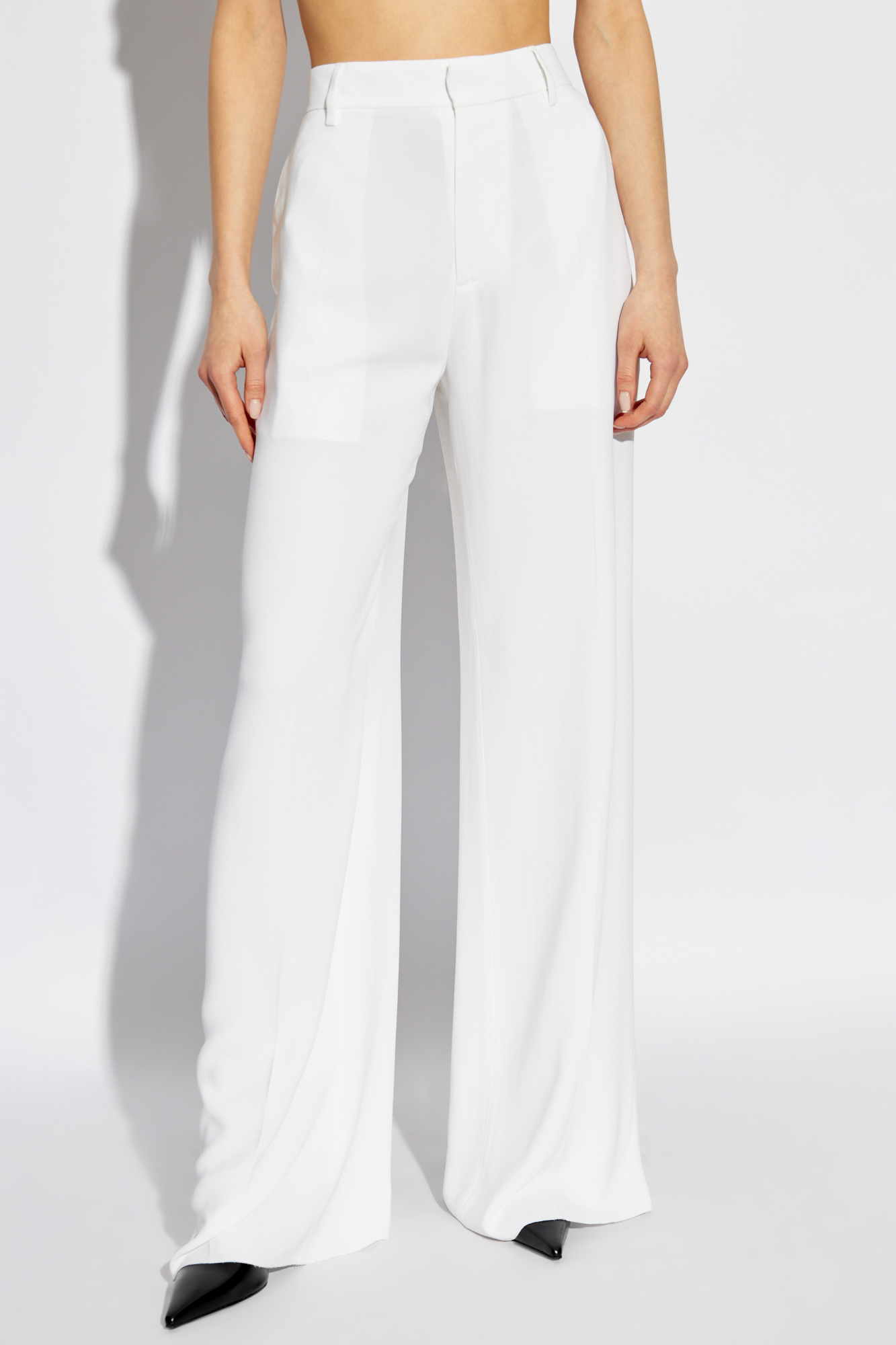 Dsquared2 High-waist Wide-leg Trousers In White