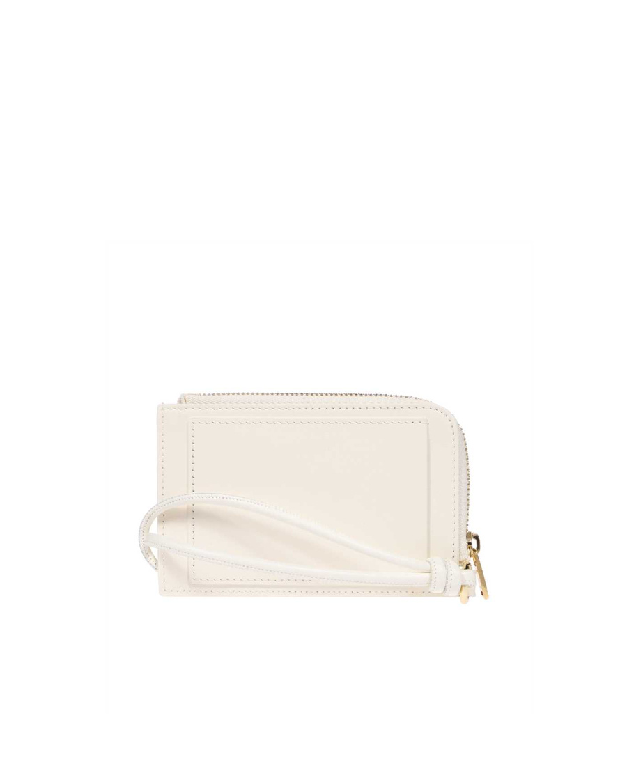 Jil Sander Zip-up Leather Purse In White