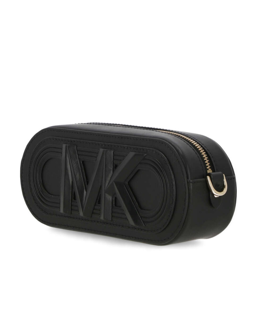Michael Kors Michael  Logo Appliqué Zipped Clutch Bag In Black