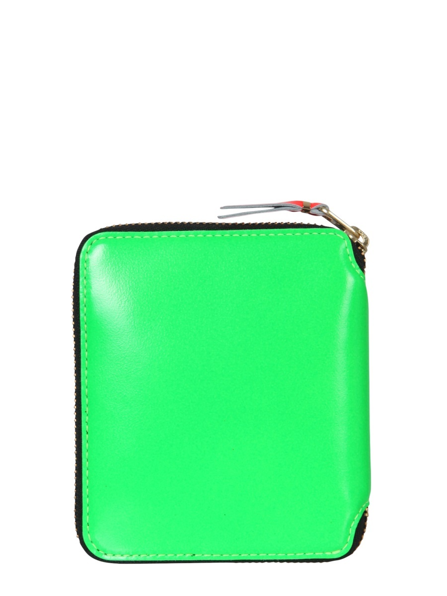 Comme Des Garçons Zip Around Wallet In Green