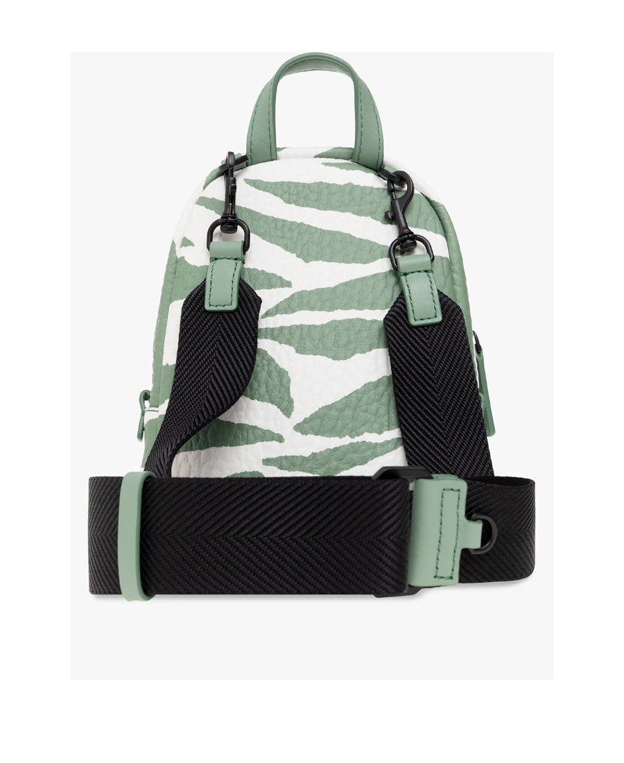 Mcm Animal Printed Logo Patch Detailed Backpack In Green