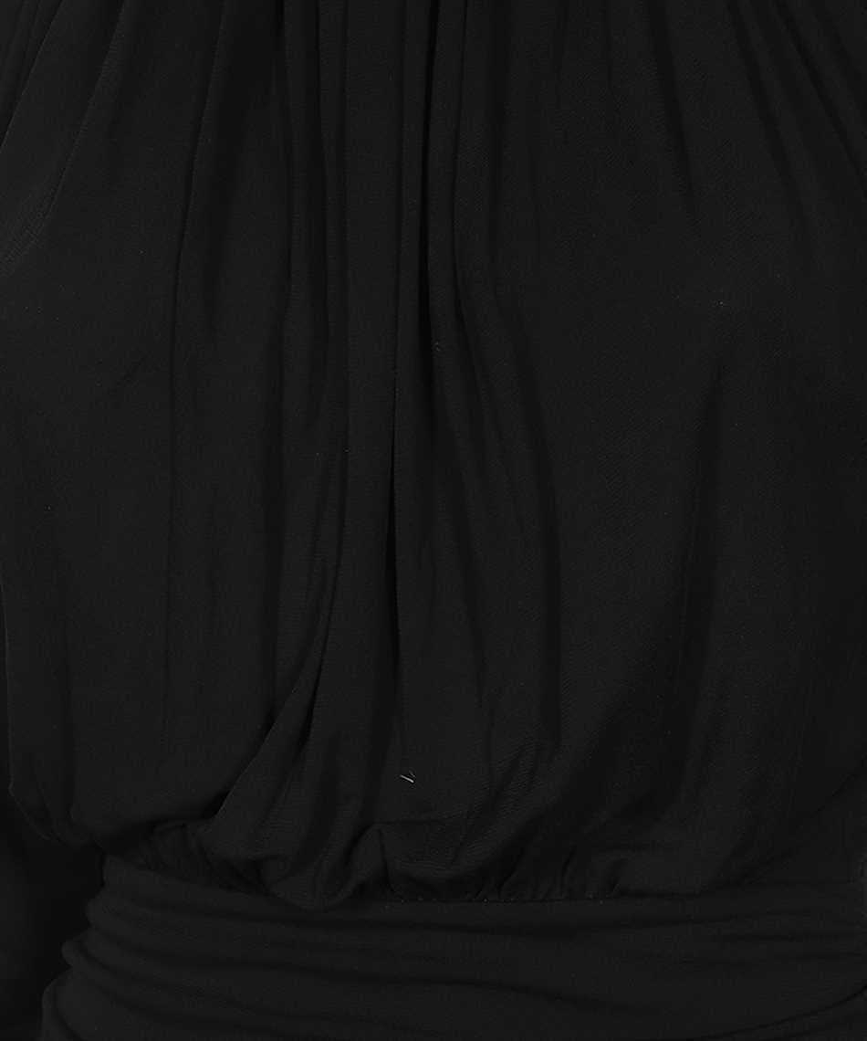 Saint Laurent Viscose Gathered Blouse In Black