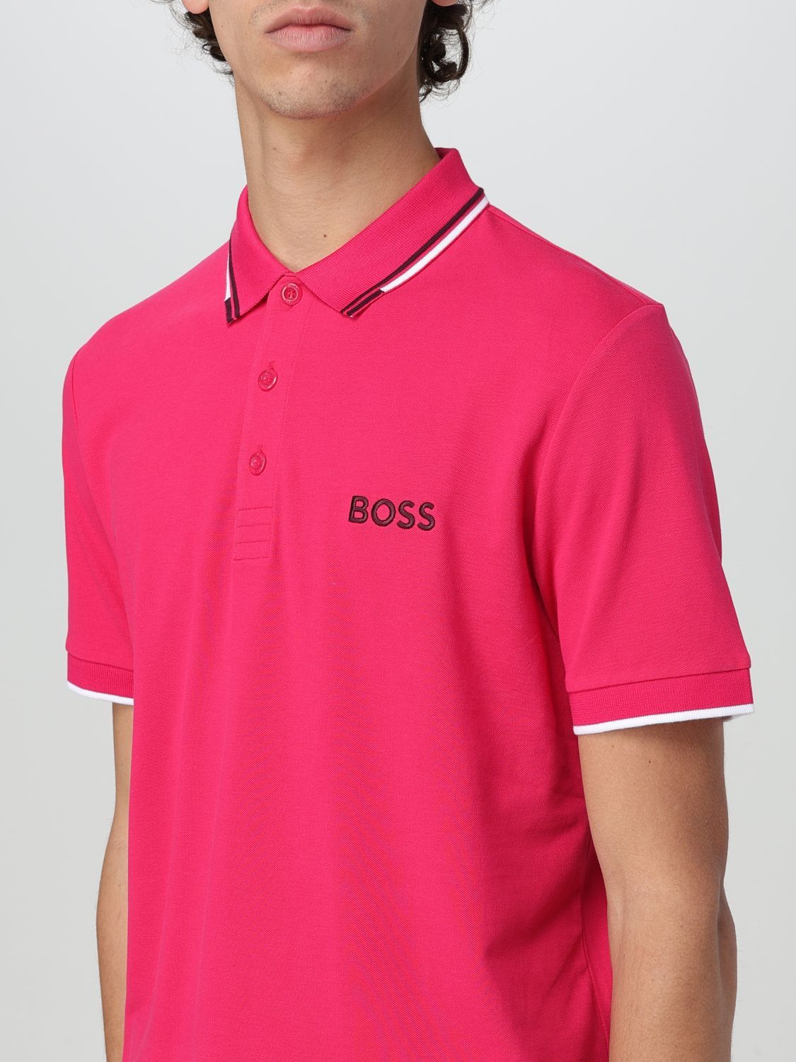 Hugo Boss Polo Shirt Boss Men Color Fuchsia In Multicolor