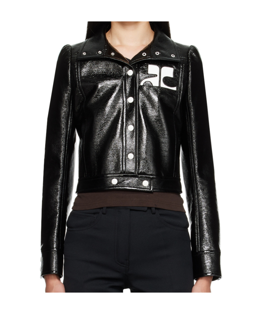 Shop Courrèges Button Casual Jacket In Black
