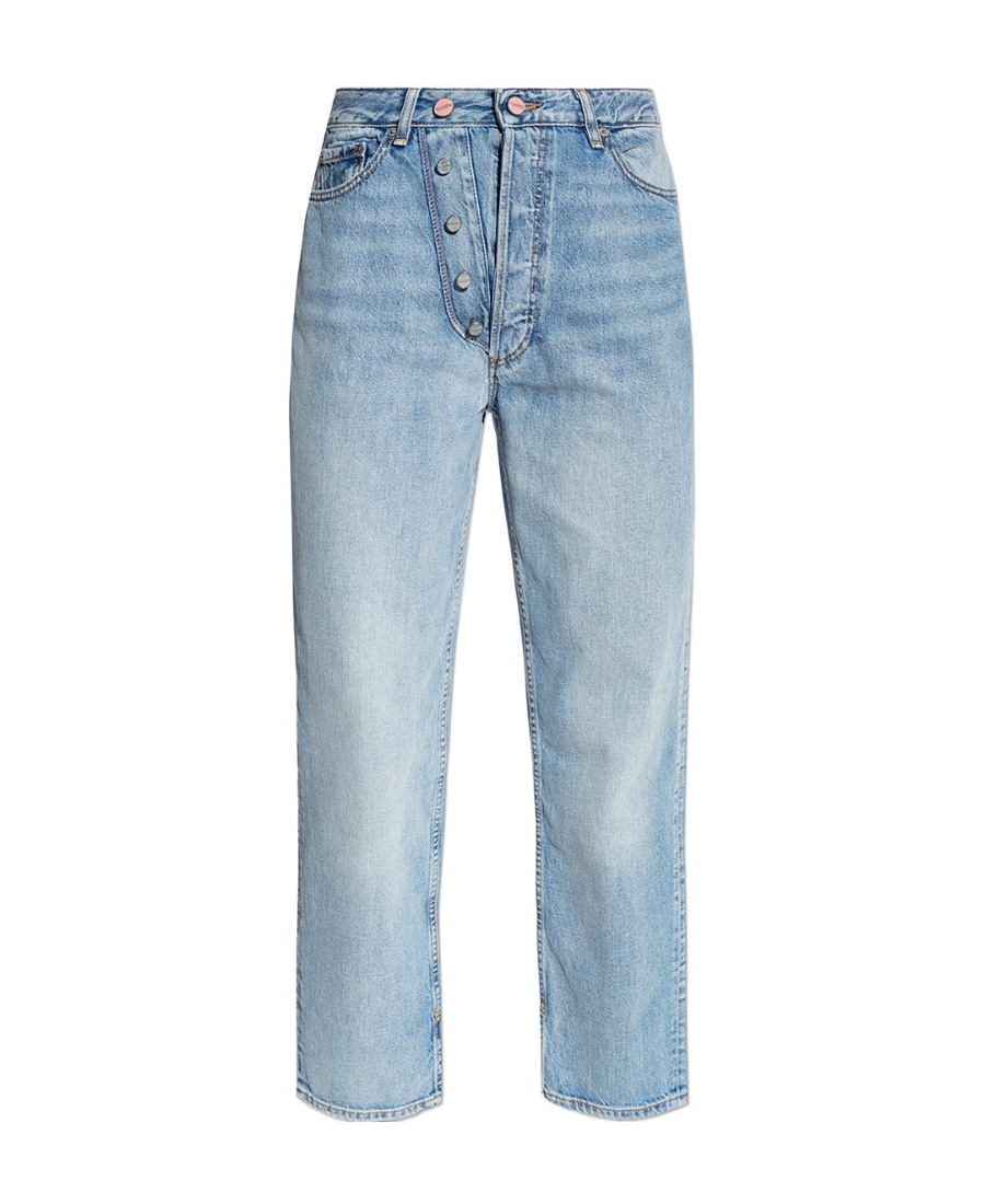 Ganni Double-fly Jeans In Blue
