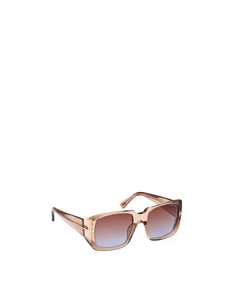 Tom Ford Ryder-02 Gradient Square Transparent Acetate Sunglasses In Nude