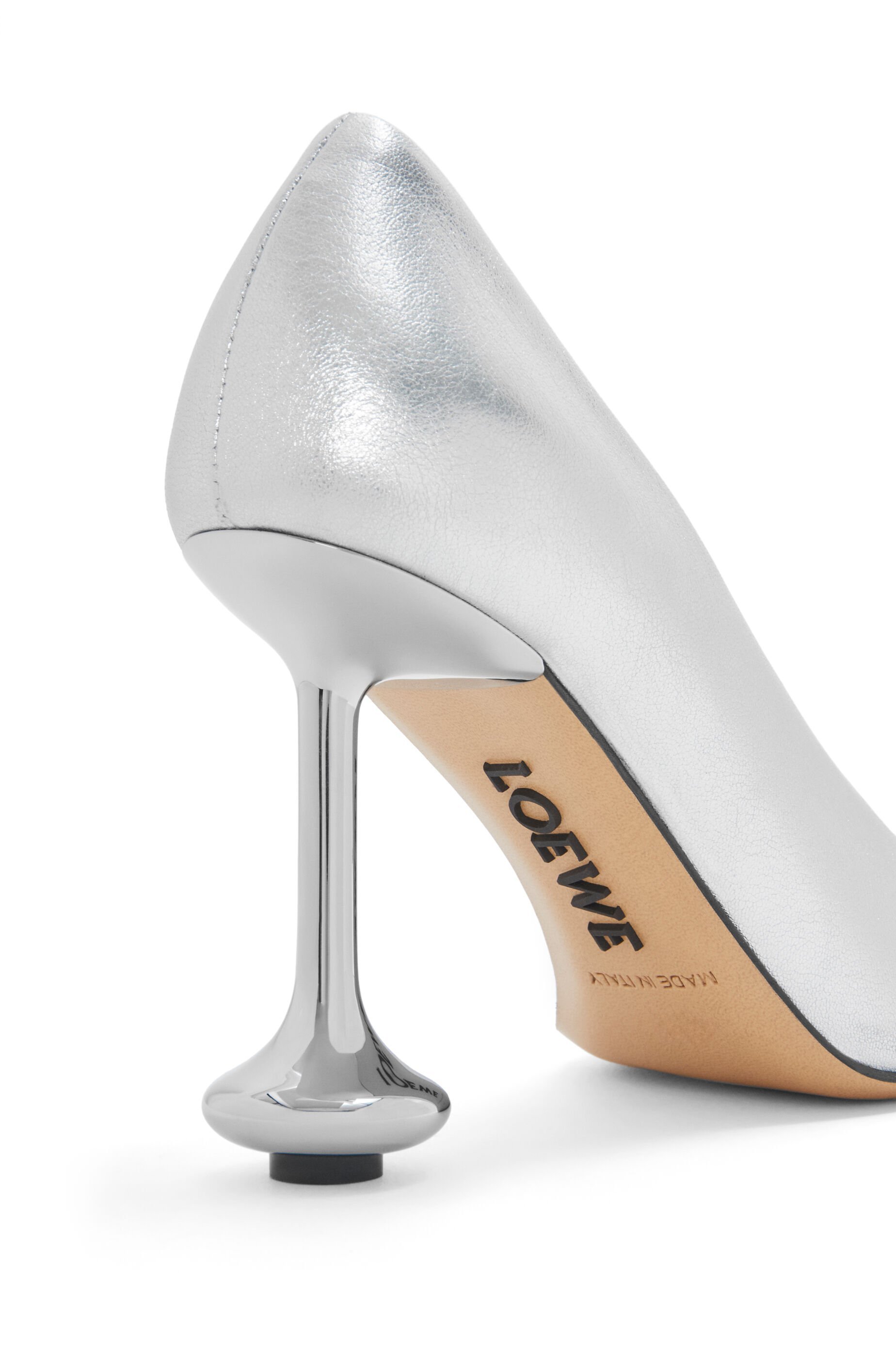 Loewe Toy Metallic Leather Stiletto Pumps In White