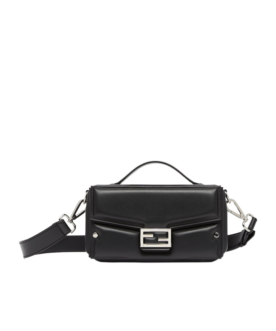 Fendi Baguette Soft Trunk Crossbody Bags Black In Black