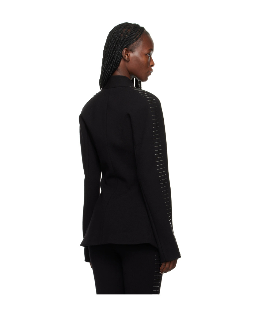 Shop Alaïa Long-sleeved Zipper Casual Jacket In Black