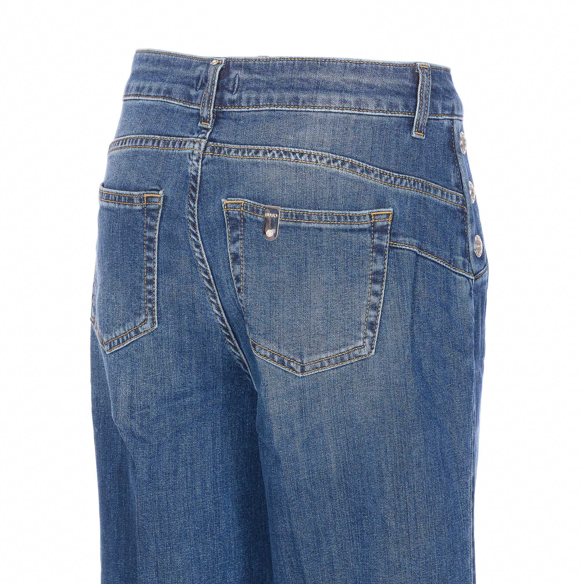 Liu •jo Liu Jo Button Detail Flared Jeans In Blue