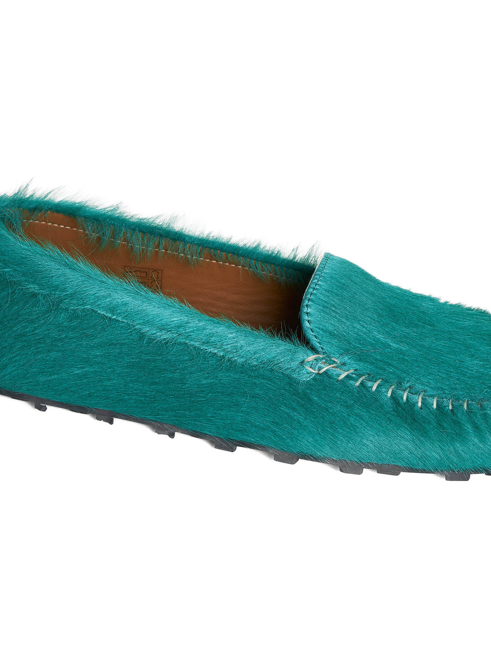 Marni Fluffy Slip-on Flat Shoes In Green