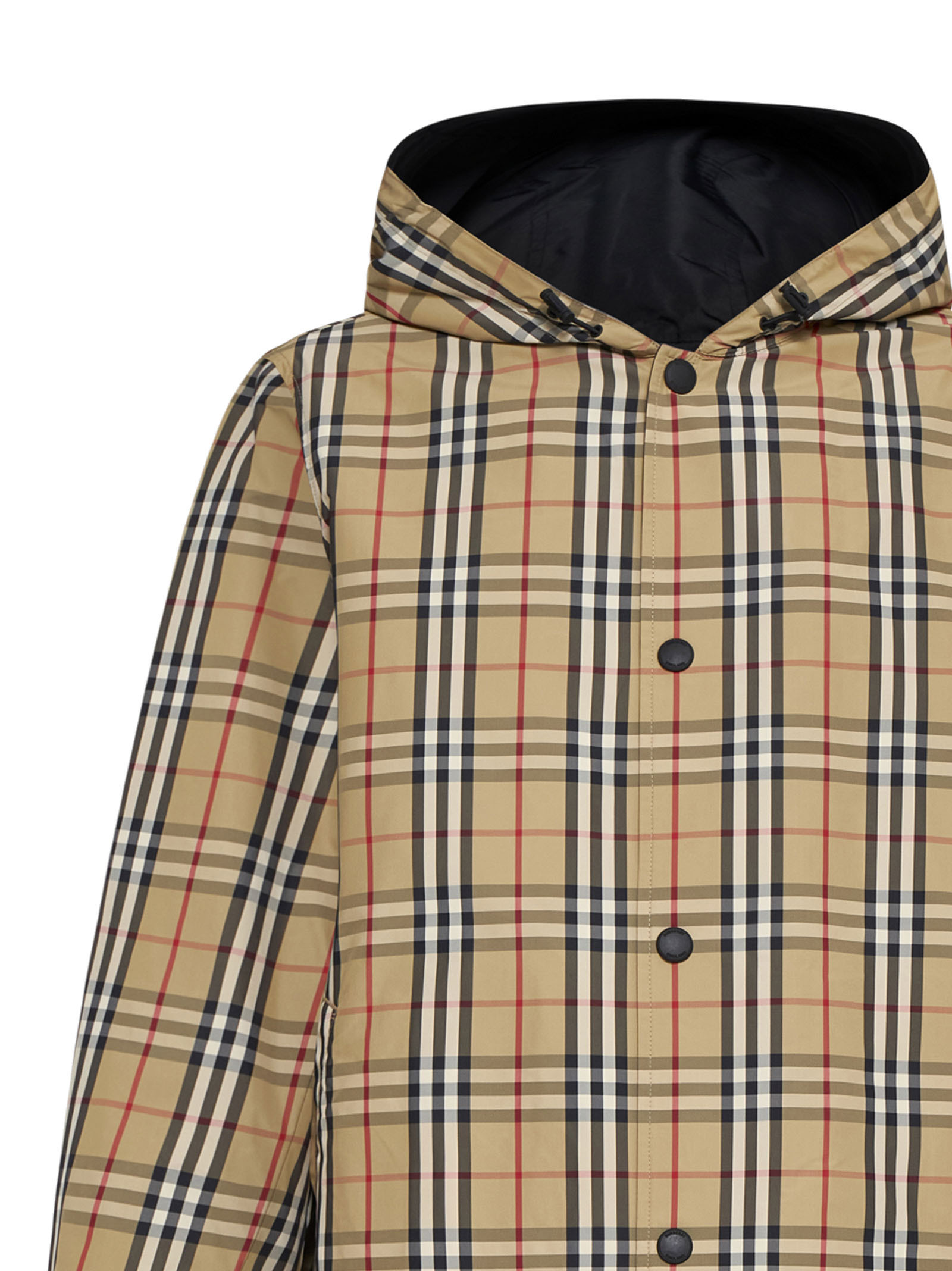 Burberry Rainford Beige Check Nylon Reversible Jacket In Nude