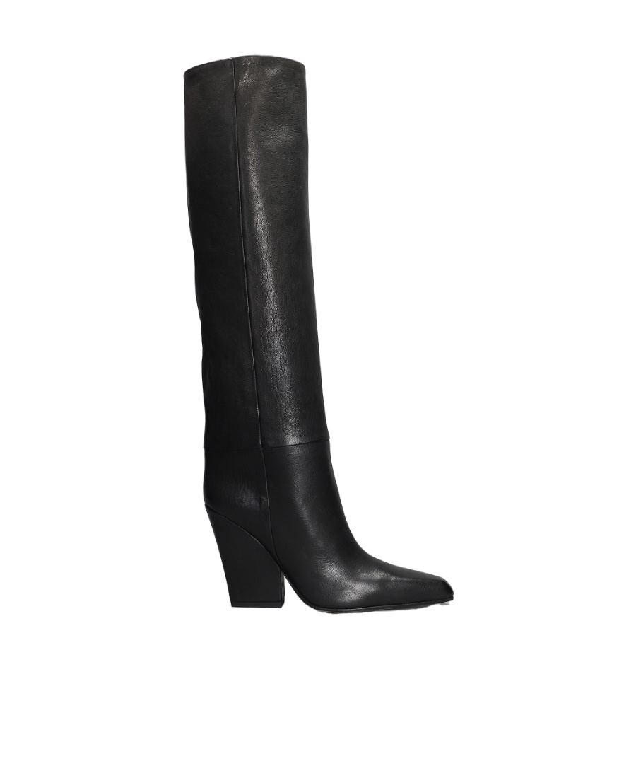Paris Texas Black Texture-effect Leather Boots In Black