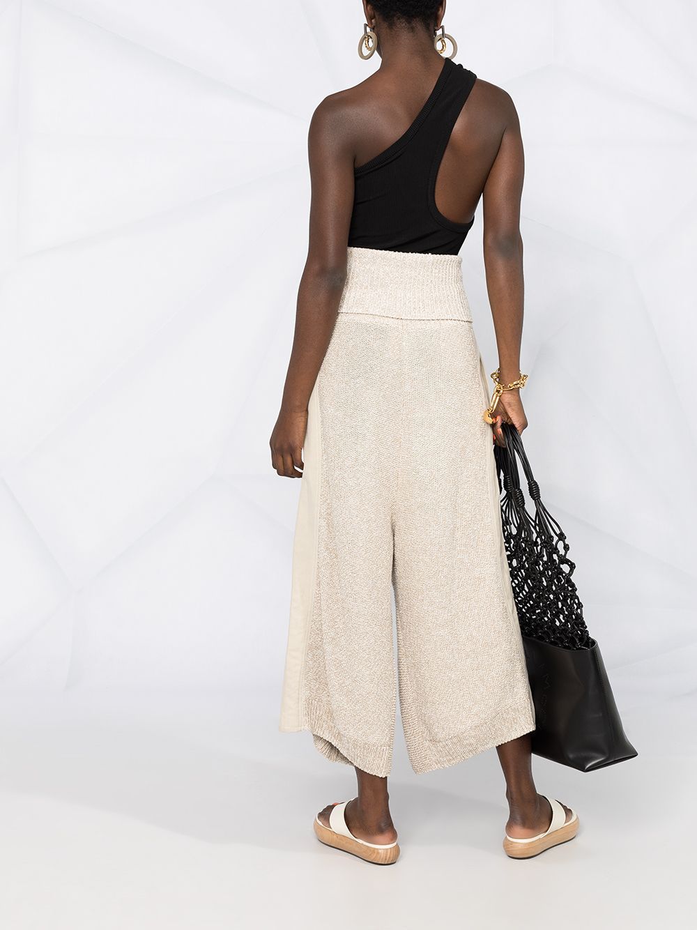 Stella Mccartney Wide-leg Knitted Trousers In Nude