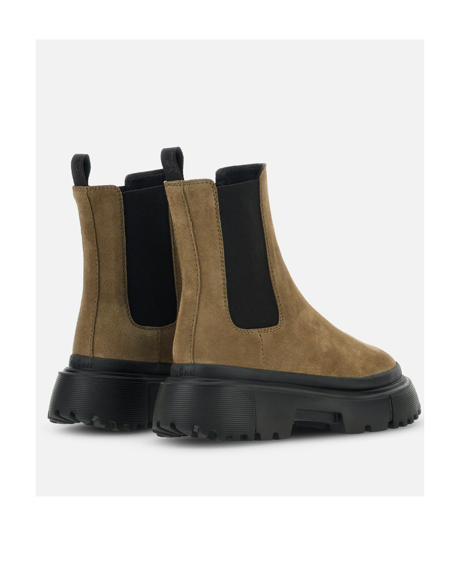 Hogan Chelsea Round-toe Boots In Brown