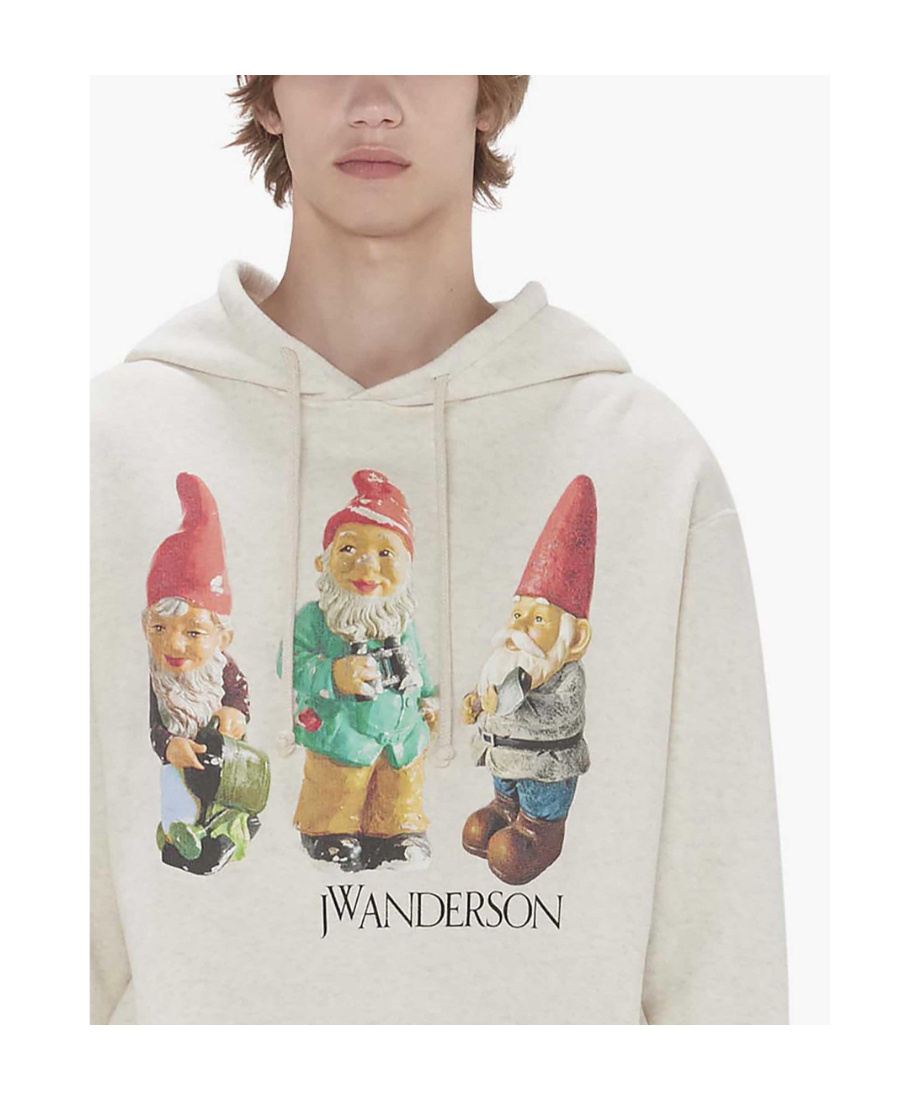 Jw Anderson Gnome Trio Cotton Hoodie In Nude