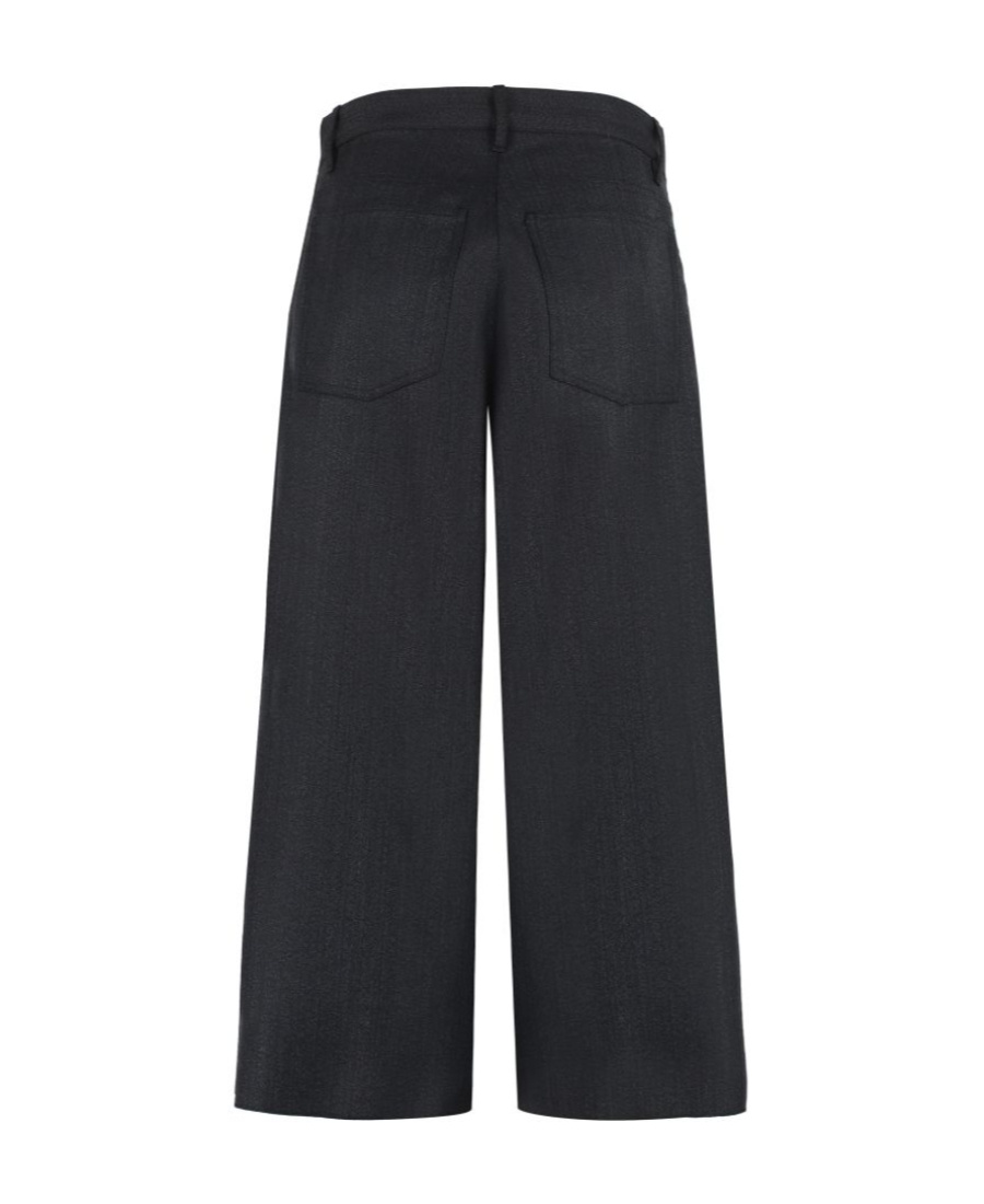 Balenciaga Wide-leg Cropped Trousers In Black