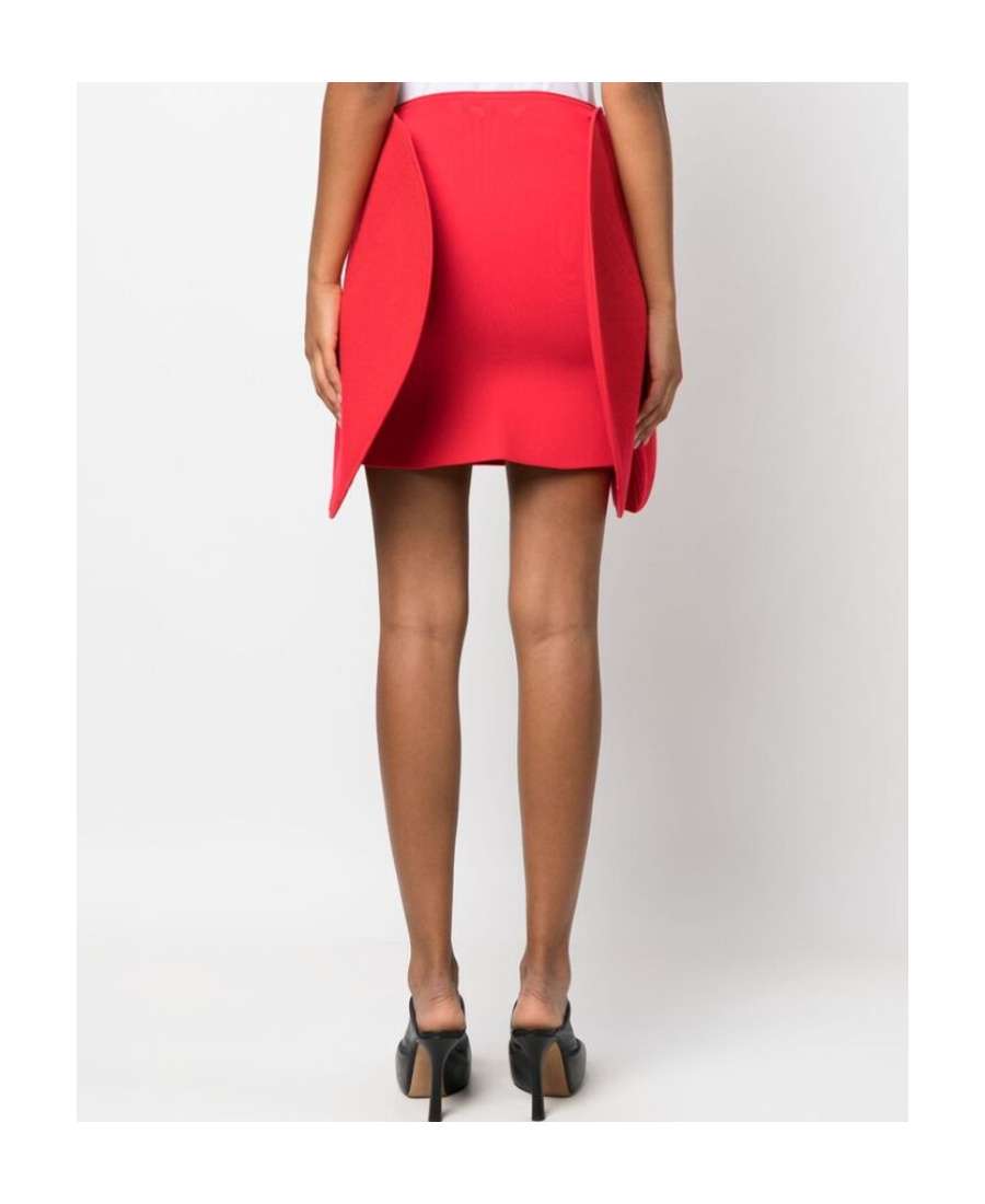 VICTORIA BECKHAM CIRCULAR 3D-DETAILING RIBBED MINISKIRT