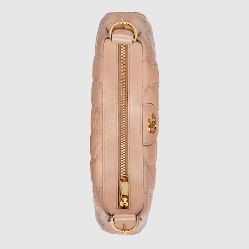 Gucci Small Gg Matelassé Shoulder Bag In Nude