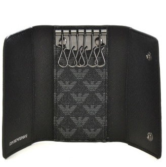 Emporio Armani Jacquard Logo Wallet In Black