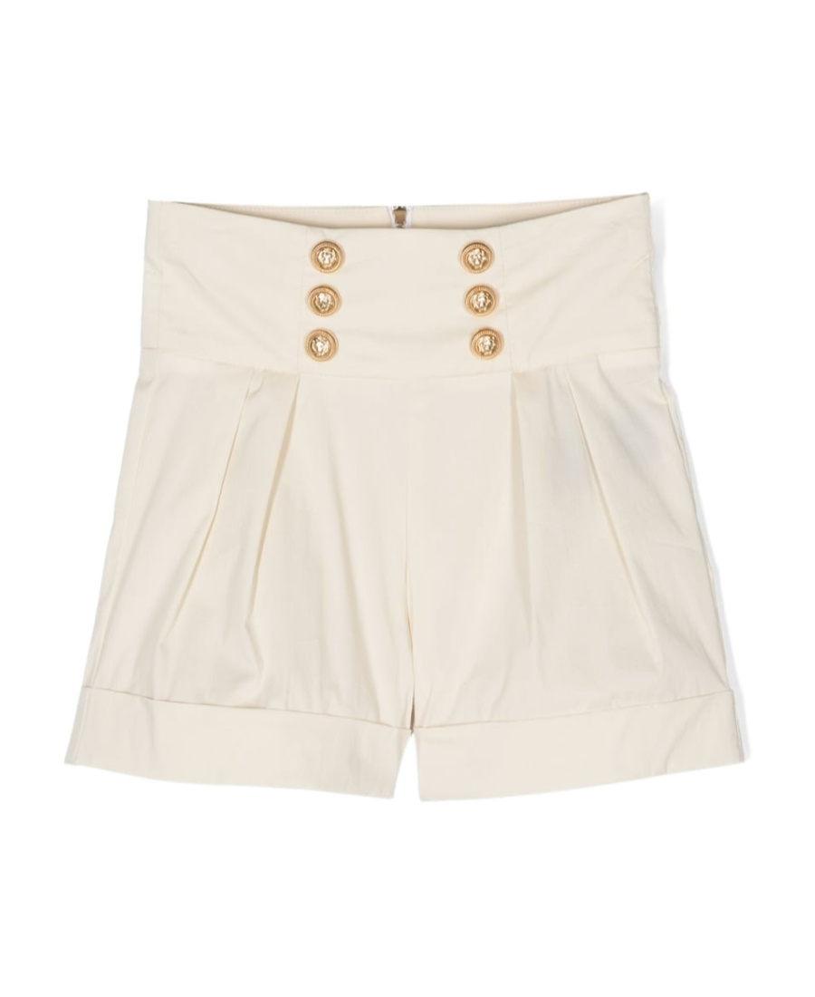 BALMAIN DECORATIVE BUTTON-DETAILING PLEATED SHORTS