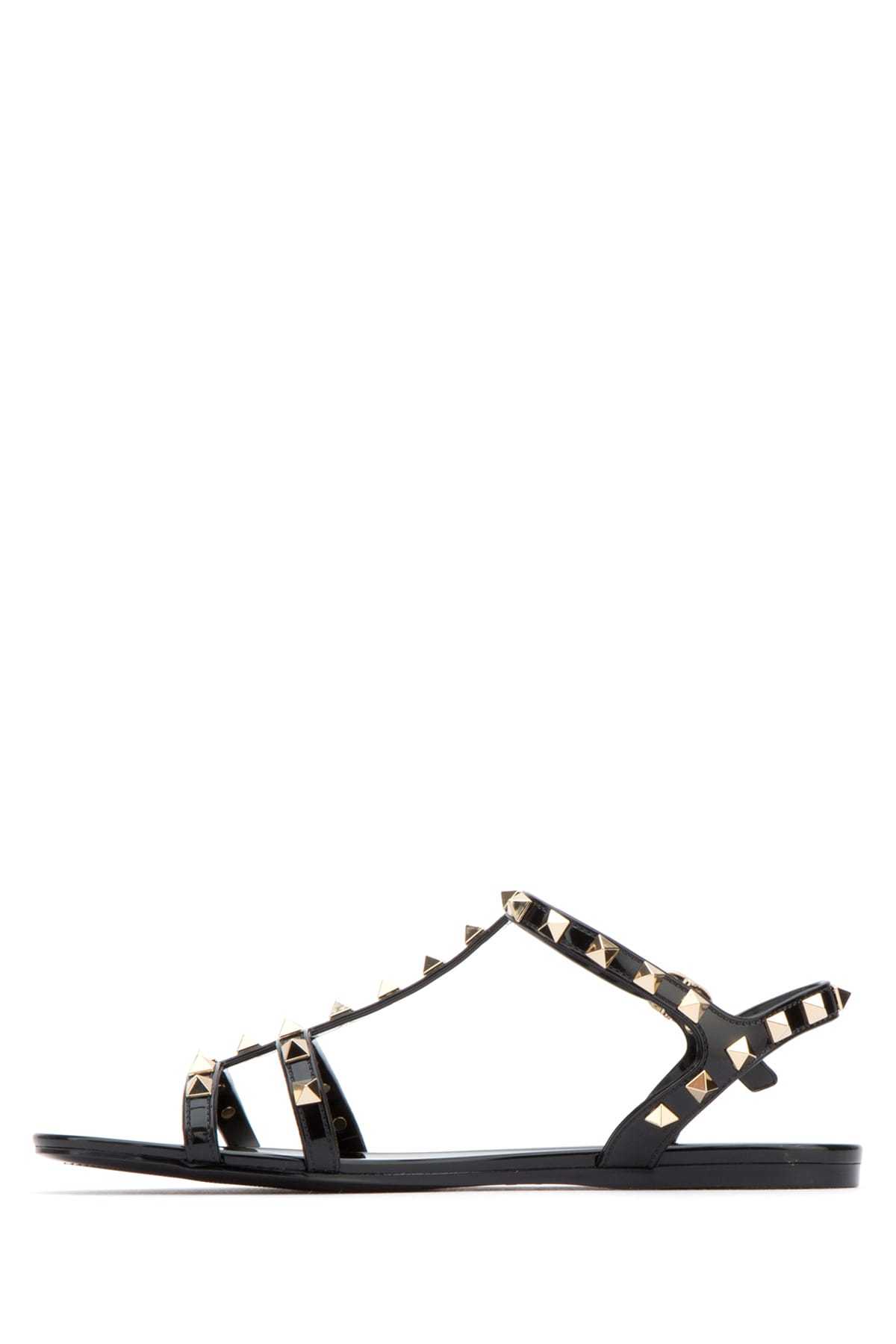 Valentino Rockstud Caged Rubber Sandal In Black