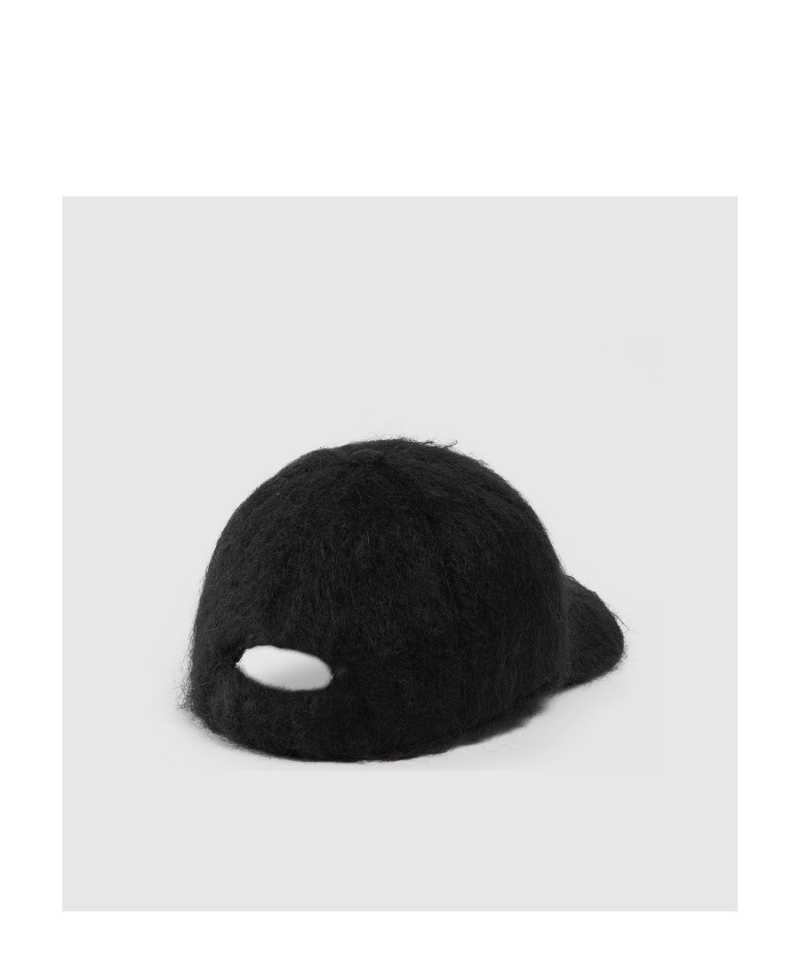 Gucci Double G Mohair Baseball Cap In Black