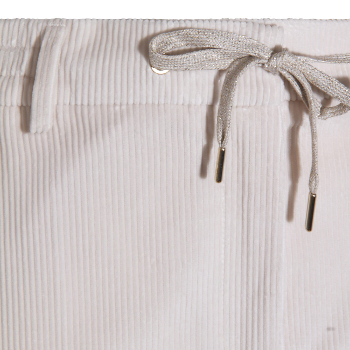 Eleventy Corduroy Texture Elastic Waistband Trousers In White