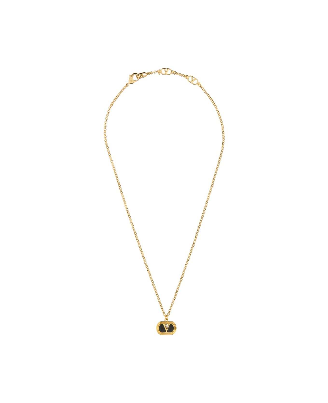 Valentino Linked Chain Pendant Necklace