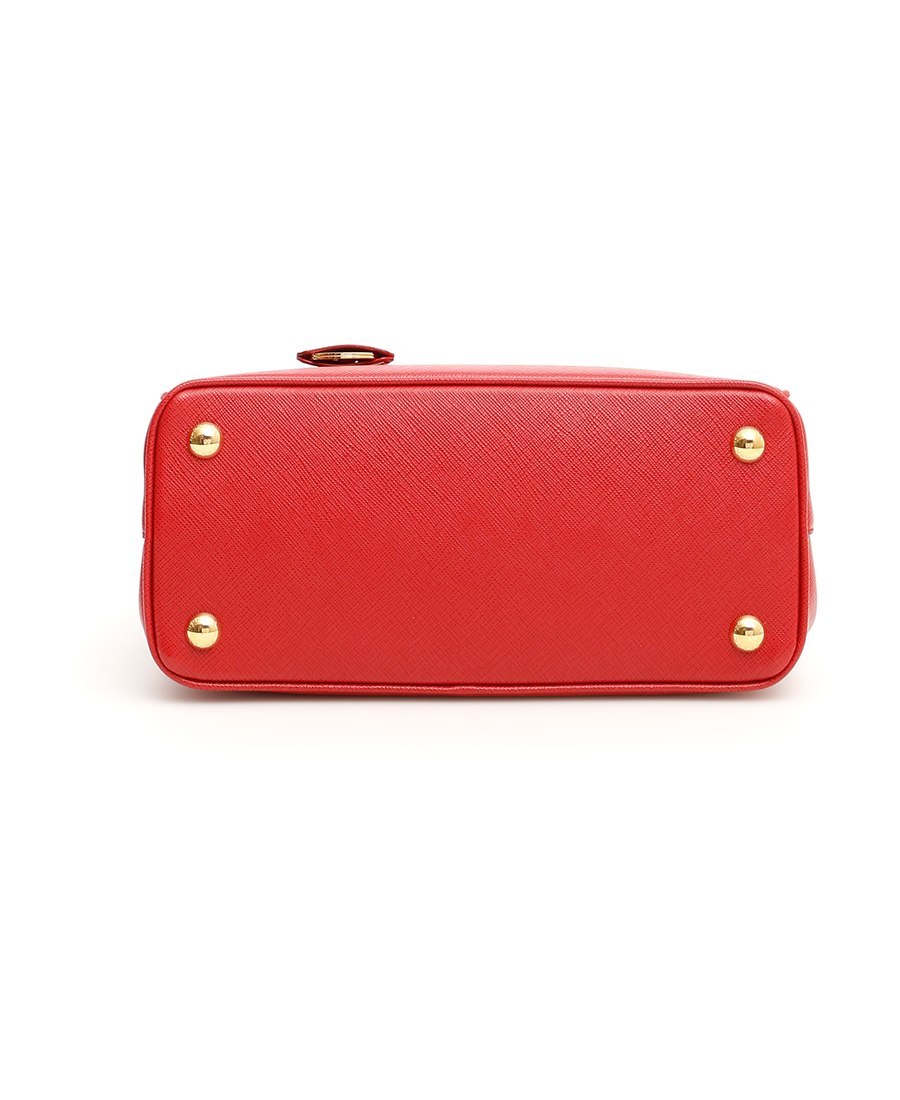 Shop Prada Galleria Small Shoulder Bag In Red