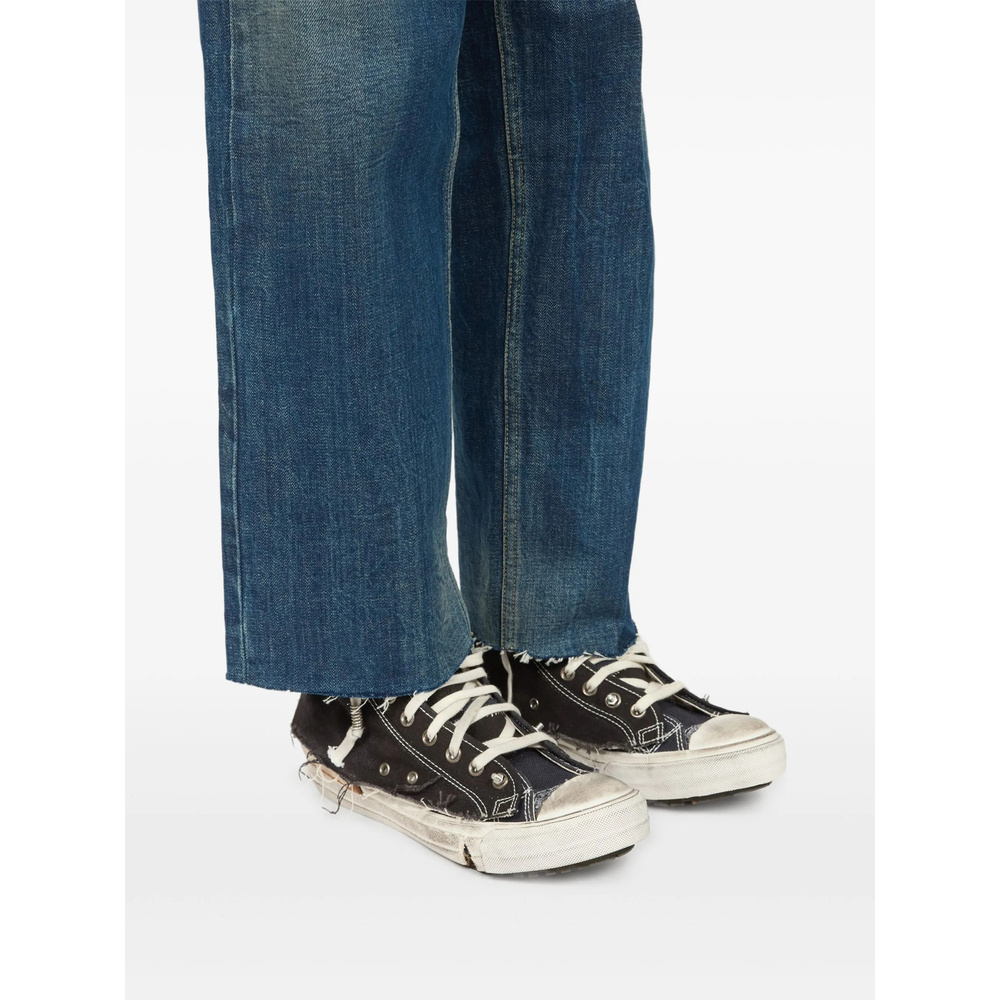 Maison Margiela High-top Sneakers With A Worn-look Finish In Black