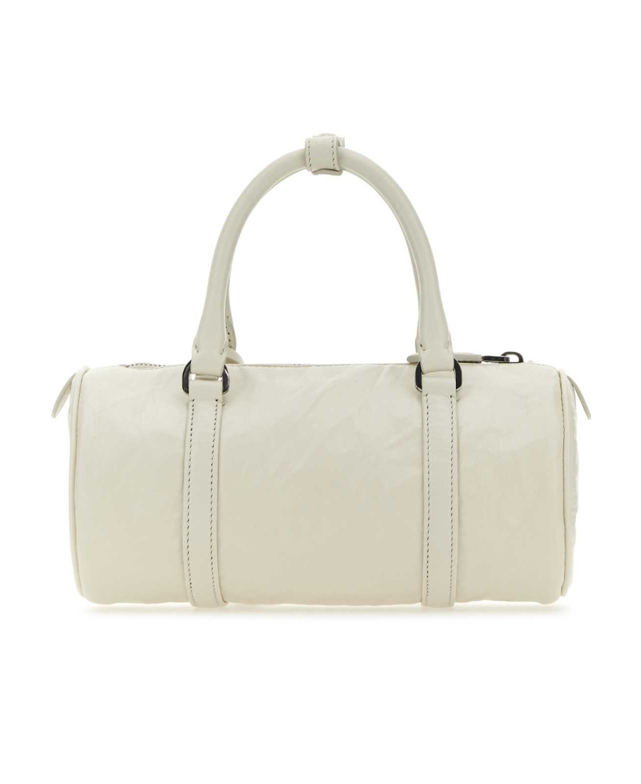 Prada White Leather Small Duffle Bag In White