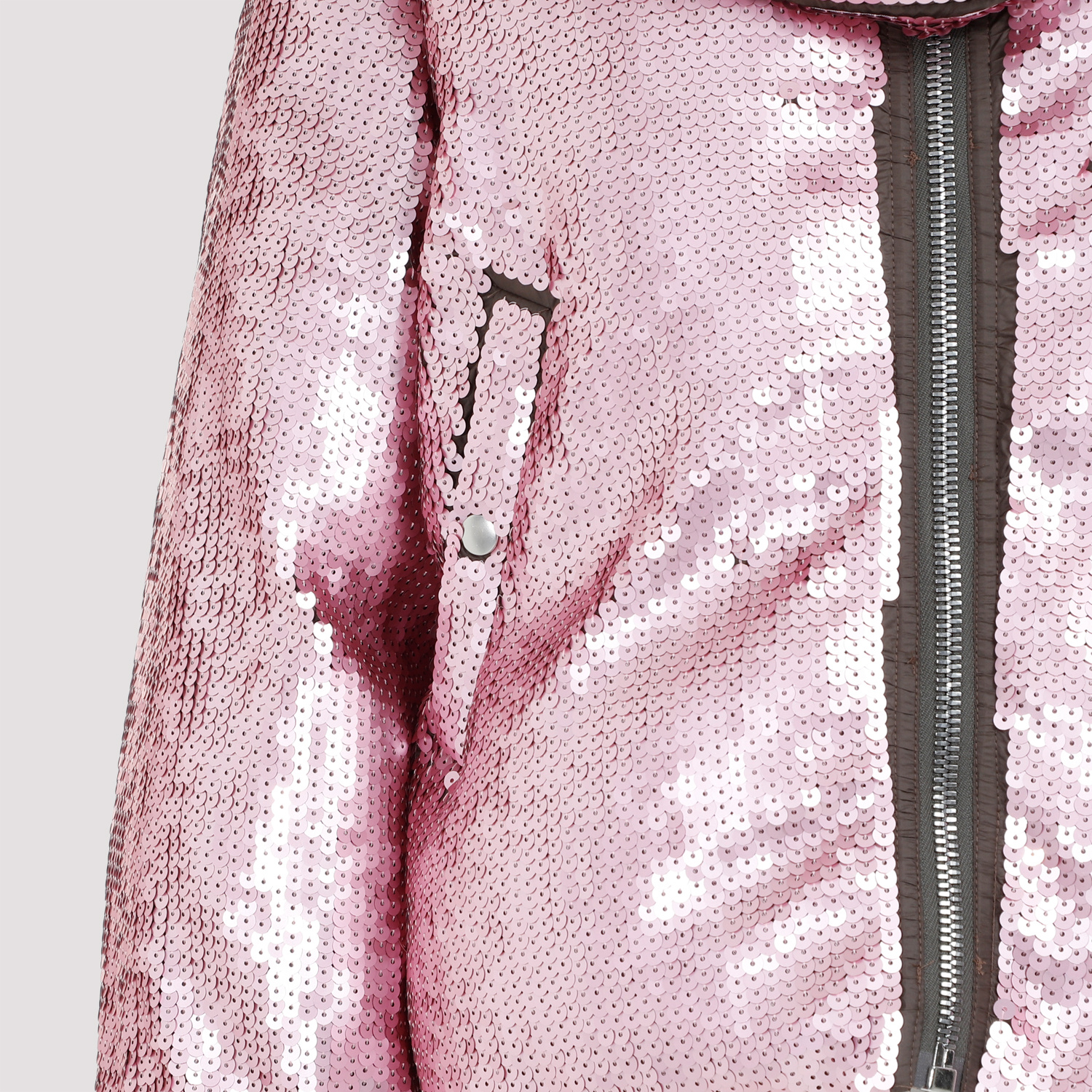 Rick Owens Sequin Funnel Neck Down Jacket In Multicolor
