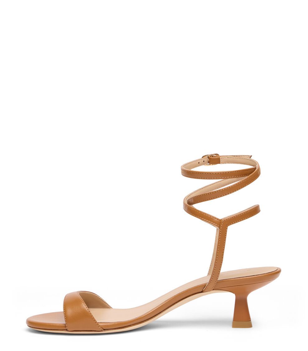 Stuart Weitzman Wrap Leather Sandals In Brown